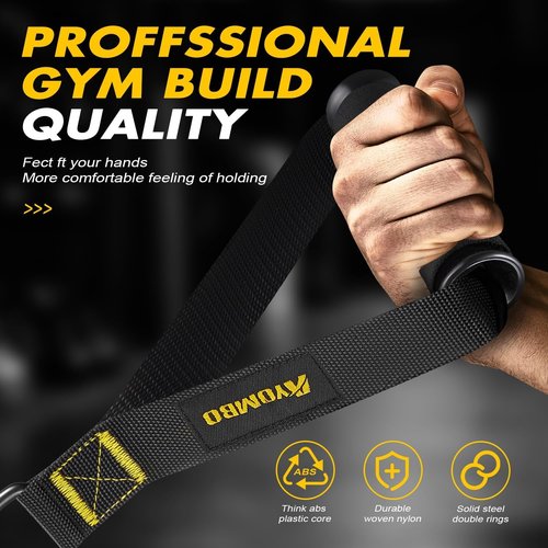 Ayombo Exercise Equipment, Cable Machine Attachment, Gym Equipment Resistance Bands Handles for Pull Down Workout, Exercise Handle Accessories, Use to Pulley System Machine and Strength Trainer﻿