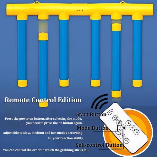 IZIVE Reflex Stick Game, Reflex Game Falling Sticks, Hand Eye Coordination Training, Hand Eye Coordination Training, 3 Adjustable Speed, Upgrade Remote Control (Blue)