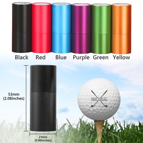 Hatchaa Custom Golf Ball Stamp Marker, Self-Inking Golf Ball Personalized Stamp with Monogram Logo Design, Durable Waterproof Golf Ball Marking Gift for Golf Lover Men & Dad Husband, Golf Balls Stamp