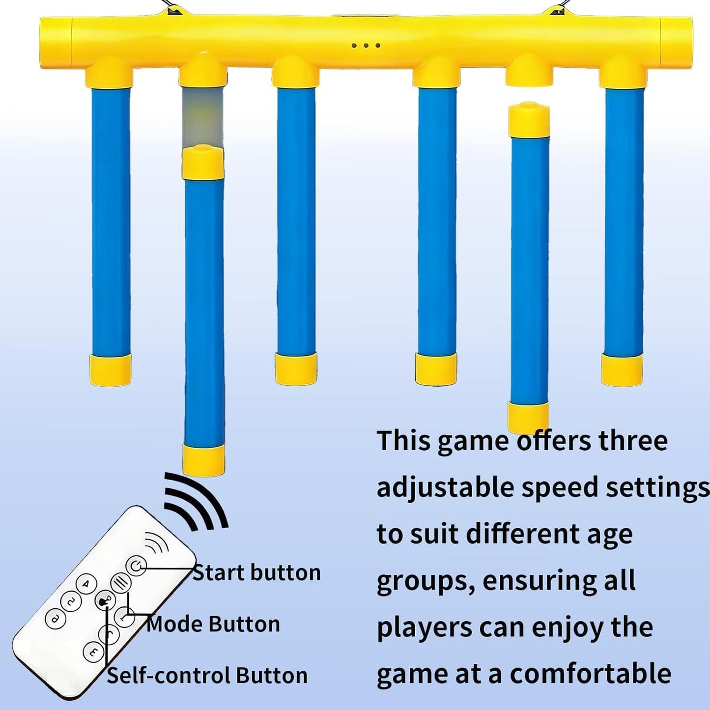 2026 New Reflex Sticks Rebounce Game,Reflex Drop Sticks Challenge Game,Falling Sticks Reaction Time Trainer with Adjustable Speed Modes for Home, Office & Team Activities (Yellow-Rechargeable)