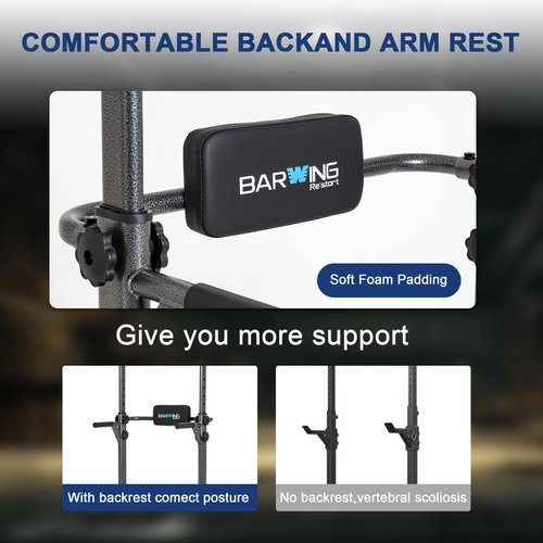 BARWING Power Tower Pull Up Bar Station for Home Gym Dip Station Adjustable Height Strength Training Workout Equipment 400LBS