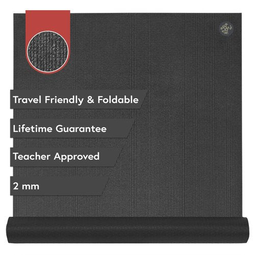 Manduka PRO Travel Yoga Mat – Foldable, Compact, Great for Travel 2mm | PVC Foam | Non-Slip | Moisture Resistant | 71” x 24”