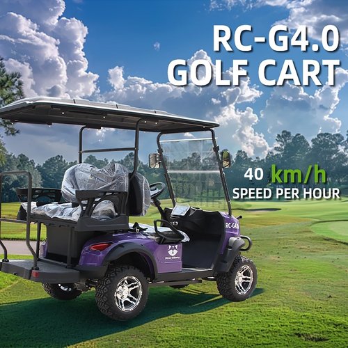4 Passenger Electric Golf Cart with Battery, Intelligent Charging for 12 Hours Can Travel Up to 50 Miles, Spring Damping, Equipped with Reversing Image, Delivery, US Inventory