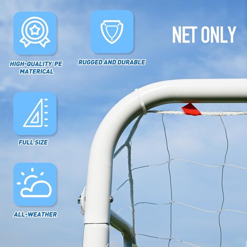 Caprihom Soccer Replacement Goal Net | Full Size Replacement Soccer Net -12FTx6FT| Goal Net w/PE Bag& 26 Push-Pull Ties