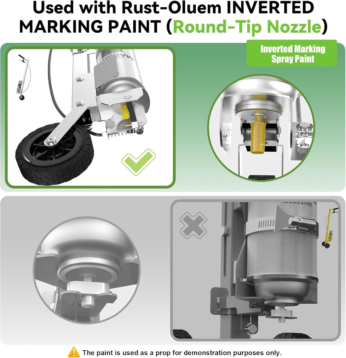 2393000 Marking Wand for Inverted Marking Spray Paint, Marking Spray Paint Wand Suitable for Temporary Marking Paint, Marking of Sports Fields, Building Construction Line(Round-Tip Nozzle)