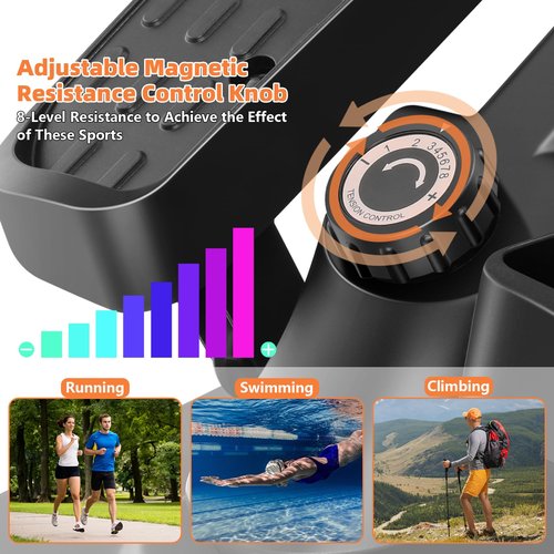 ANCHEER Under Desk Elliptical Exercise Machine,Standing or Seated Ellipse Leg Exerciser with 8 Level Resistance,Portable Exercise Equipment with LCD Display Monitor,Fully Assembled