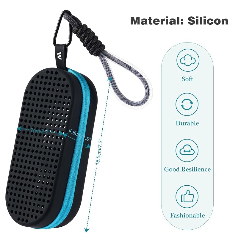 Silicone Swim Goggle Case with Drain Holes - Black
