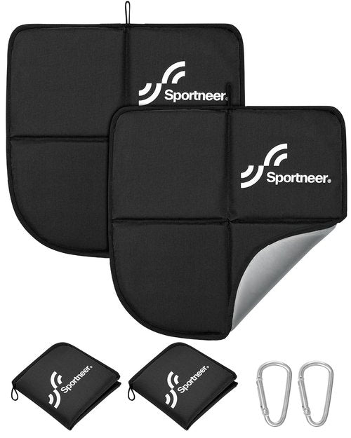 Sportneer Sitting Pad, Sit Pads for Backpacking Portable Camping Sit Pad Waterproof Folding Pad Stadium Seat Pad for for Camping Picnics Hiking (Black, 2 PCS)