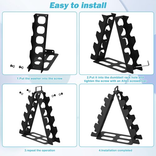 Dumbbell Rack 5 tier(Dumbbells not included), A-Frame Metal Dumbbell Holder with Handle, Multilevel Weight Storage Organizer for Dumbbells, Tree Shape Compact Weight Rack/Holde(Black)