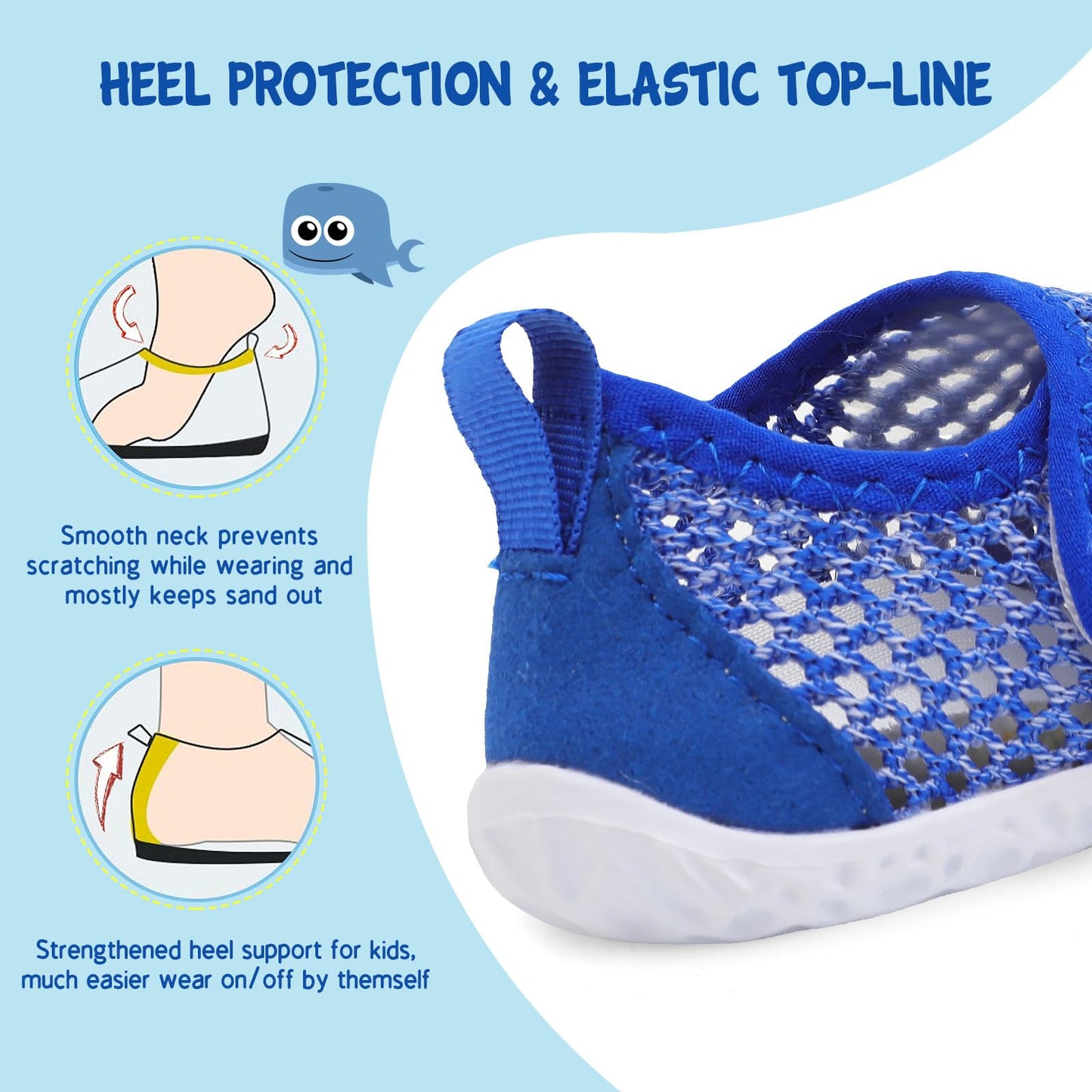 LeIsfIt Toddler Water Shoes Girls Boys Swim Shoes Kids Quick-Dry Breathable Aqua Socks Lightweight Non-Slip Barefoot Beach Shoe, Dark Blue, 5 Toddler
