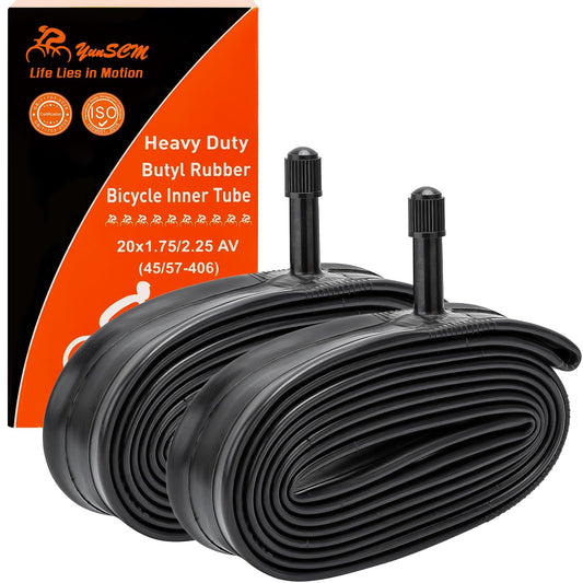 2-PCS 20" Heavy Duty Bike Tubes 20X1.75/1.95/2.125/2.25 Schrader Valve (45/57-406) 20" Bicycle Tubes Compatible with 20 X 1.75 20 X 1.95 20X2.0 20 X 2.125 20X2.20 20X2.25 Bike Tire Tubes