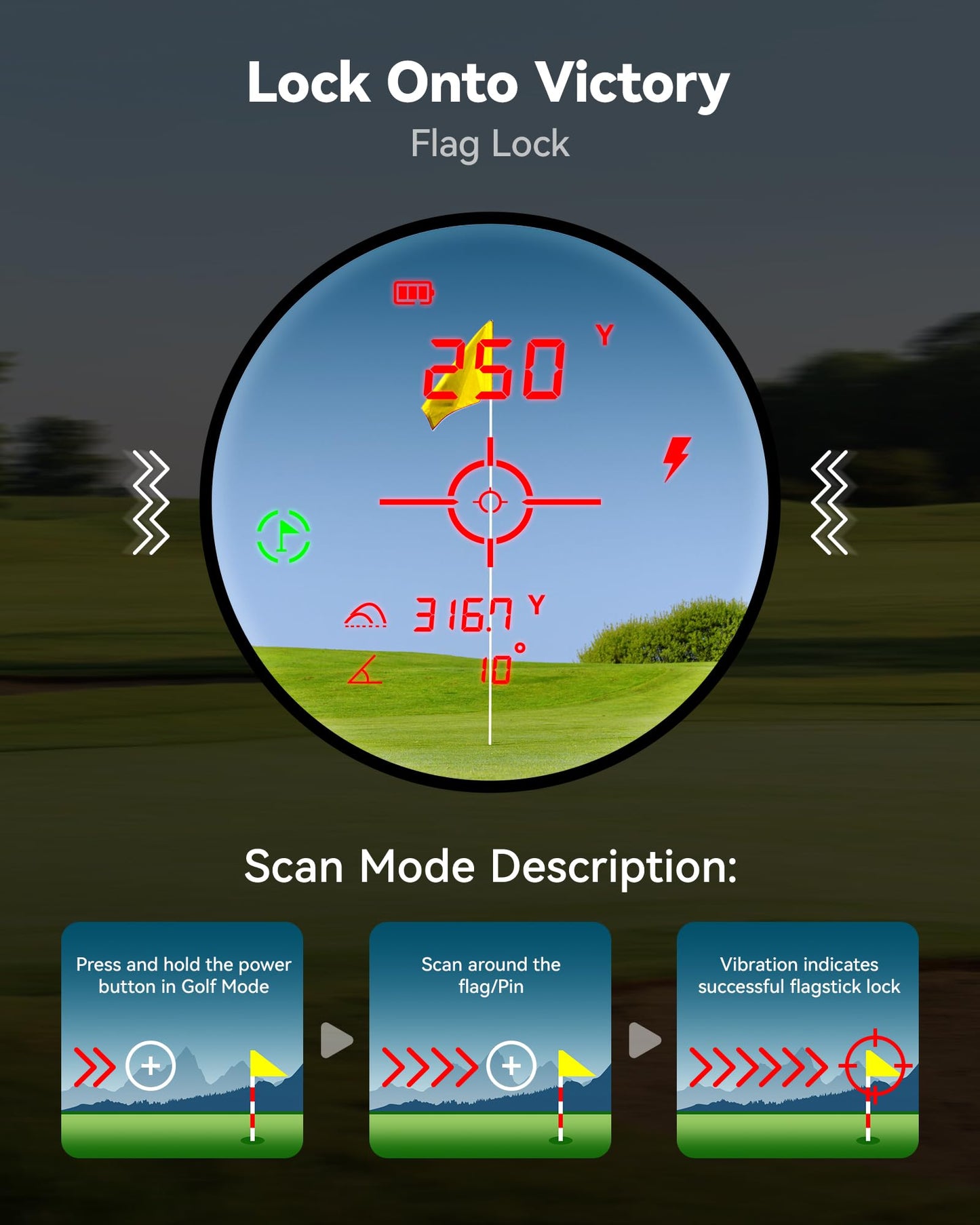 REDTIGER OLED Range Finder Golf with Slope, 1200 Yards Laser Rangefinder Golfing, 7X Magnification Range Finder Golf Magnetic, Flag Lock Vibration & Rechargeable