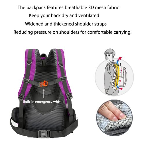 Newsty 35L Hiking Backpack, Camping Backpack for Adventures, Purple