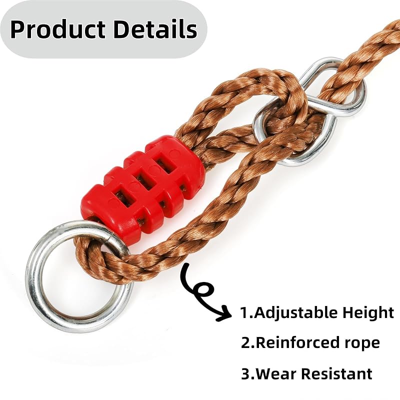 Covzoe Trapeze Bar Swing Set Attachment 16in Wood with 39-67in Rope