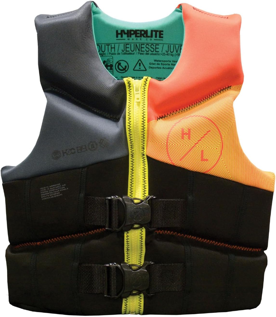 HyperLite Elite Kids Life Jacket, US Coast Guard Approved, Great for Any Water Sports Activity Including Boating, Paddle & Swimming