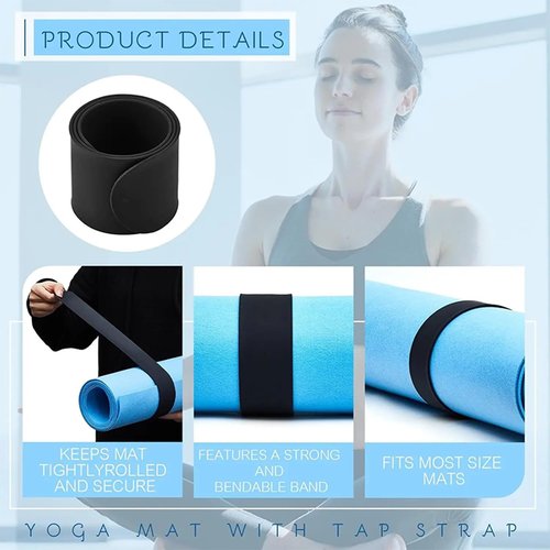 Suquosor Silicone Yoga Mat Strap Slap Band Yoga Strap Tightly Rolled and Secure Heavy-Duty Clasp Fits Most Size Mats for Storage and Travel