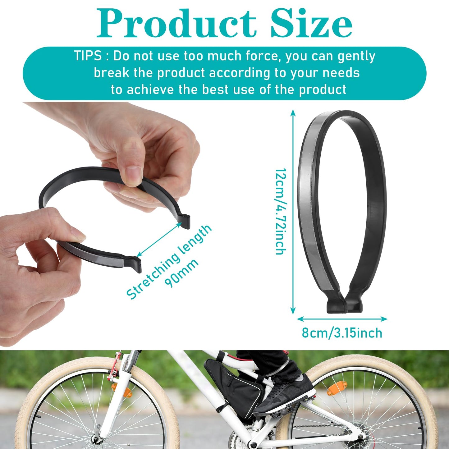 JIYIN 4Pcs High Reflective Cycling Trousers Clips, Safety Bicycle Elastic Ankle Cuffs Bands, Outdoor Recreation Cycling Trouser Clip Pant Leg Cuff Clip Reflective Gear for Riding Fishing Outdoor