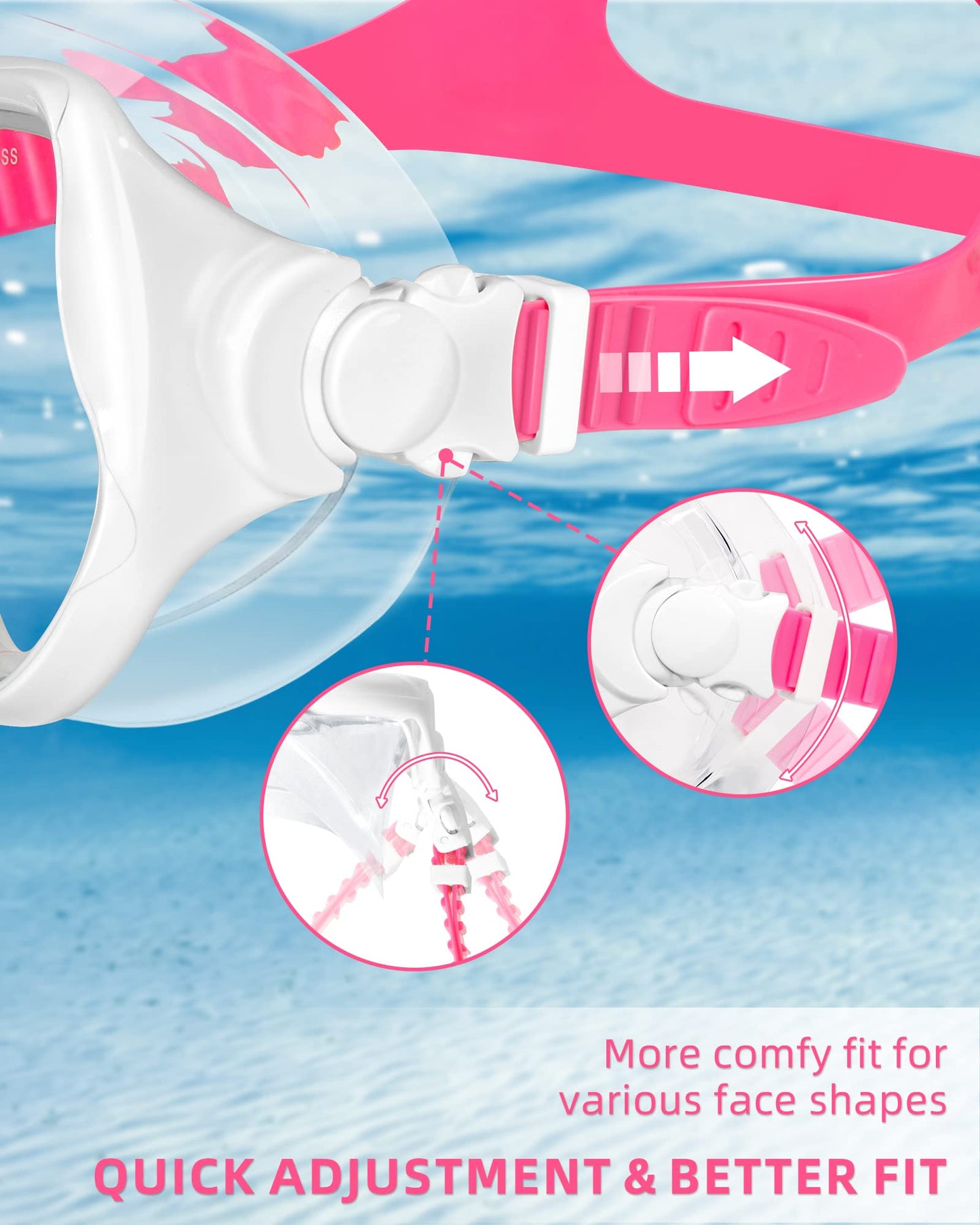 Keary Goggles Swimming Adult Mask Swim Goggles for Men Women Teens Adult Youth 180° Wide View Soft Silicone Skirt Clear No Leak Anti-Fog Swim Goggles with Nose Cover Pool Underwater Water Mask Glasses
