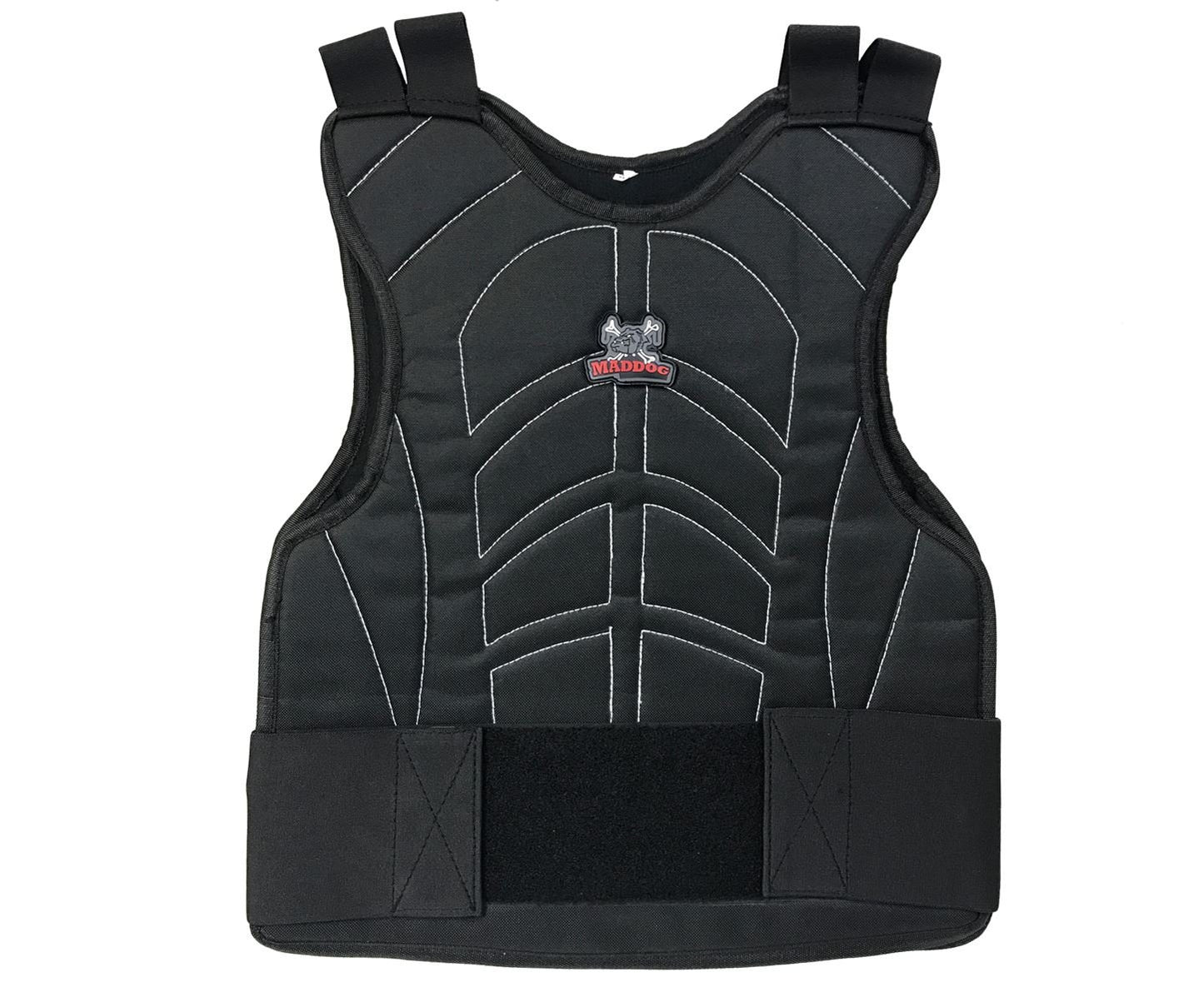 Maddog Padded Paintball & Airsoft Chest and Back Protector - Black Protective Vest for Kids and Adults