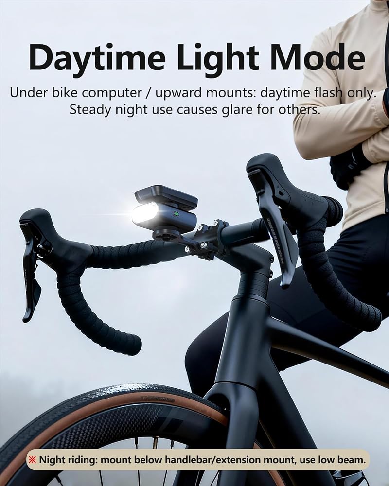 BL900 Bike Light with Garmin Mount, 900 Lumens, USB-C Rechargeable, 6 Modes, IPX6 Waterproof - Black