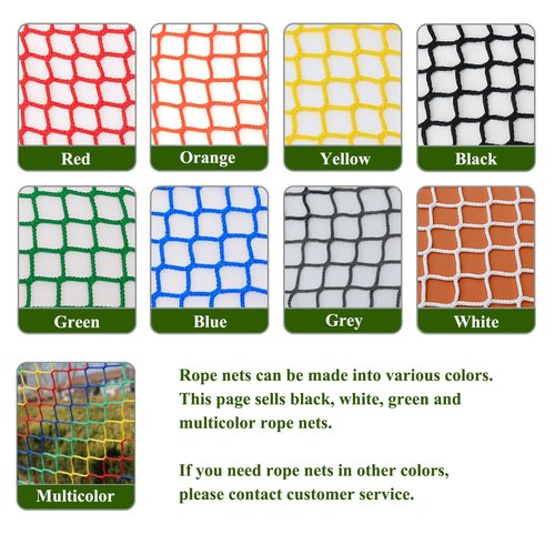 Playground Rope Net Kids Safety Net,Balcony Stair Railing Guard,Toy Sports Equipment Barrier Mesh Anti-Fall Rope Netting,Knotless Polyester Cargo Net(Size:9.8x9.8ft,Multicolor)