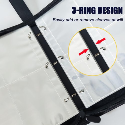 Card Binder Album 4 Pocket, 400 Pockets Trading Card Holder Binder with 50 Removable Sleeves, Zipper Card Book for Trading Cards, Game Sports Cards (Dragon)