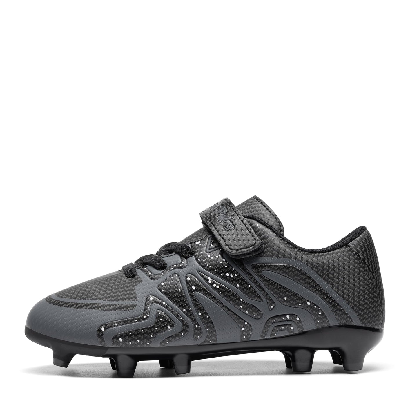 DREAM PAIRS Boys Girls Soccer Cleats Kids Youth Multi Ground Outdoor Football Shoes for Little/Big Kid,Size 13 Little Kid,Black/Dark Grey,SDSO19012K-A