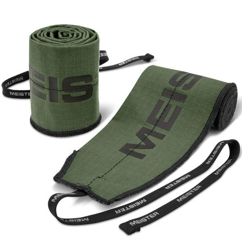 Meister Lockdown Wrist Wraps - Adjustable Non-Stretch Support for Weightlifting, Strength & Cross Training - Ranger Green