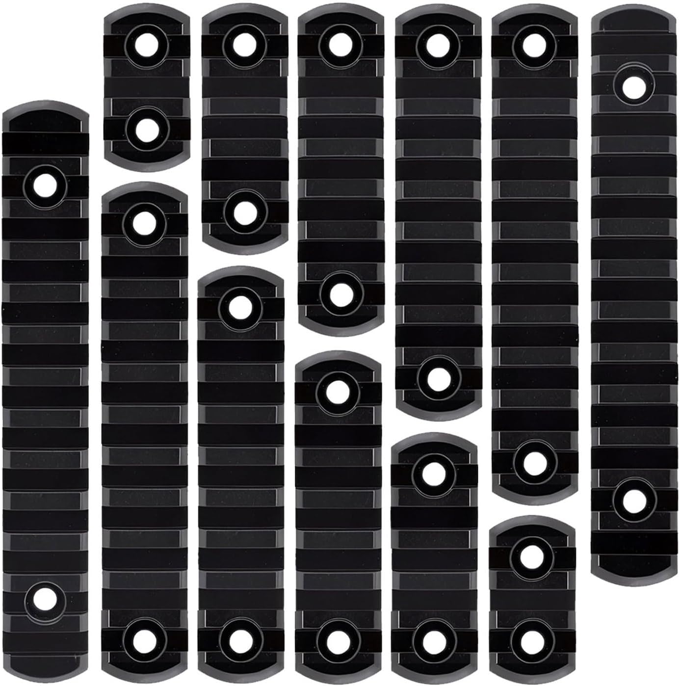 12PACK Aluminum Single Picatinny Rail Mount Accessories Set fit Rifle Mloc 3 5 7 9 11 13 Slots with T-Nuts Screws Allen Wrenches Aircraft Aluminum Alloy