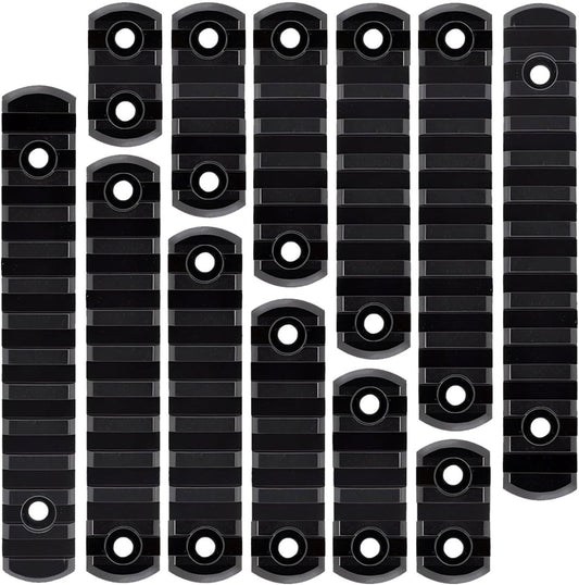 12PACK Aluminum Single Picatinny Rail Mount Accessories Set fit Rifle Mloc 3 5 7 9 11 13 Slots with T-Nuts Screws Allen Wrenches Aircraft Aluminum Alloy