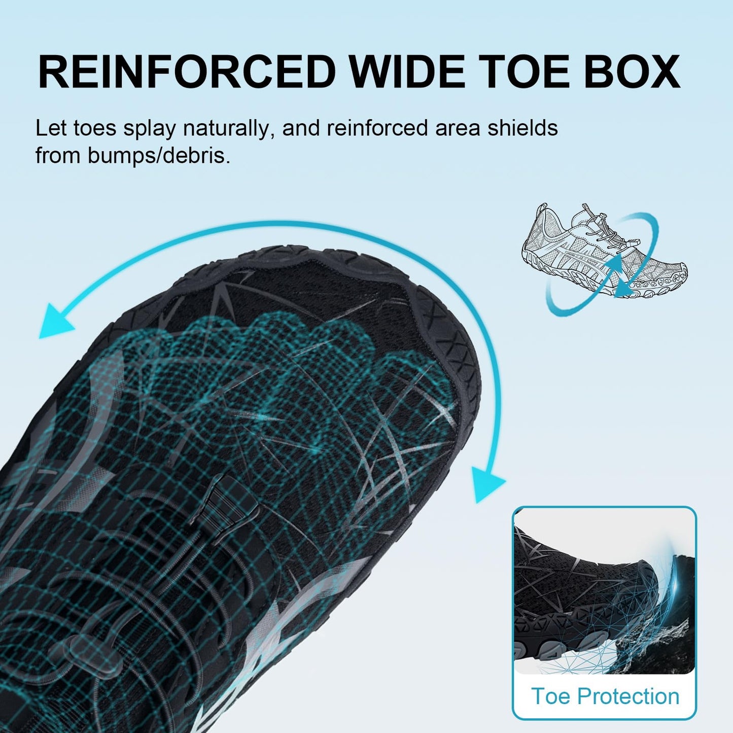 ELETON Barefoot Shoes Women Men Footwear, Wide Toe Box Hiking Zero Drop Non-Slip Quick-Dry River Boat Pool Beach Water Shoes, Lightweight Swimming Running Walking Sneakers Unisex