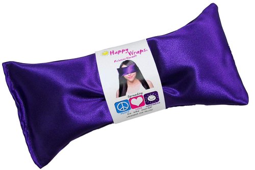 Lavender Eye Pillow - Hot Cold Weighted Eye Pillows for Relaxation, Sleep, Stress, Migraine Relief, Yoga - Aromatherapy Gifts for Women, Birthday, Teachers, Made in USA by Happy Wraps - Amethyst