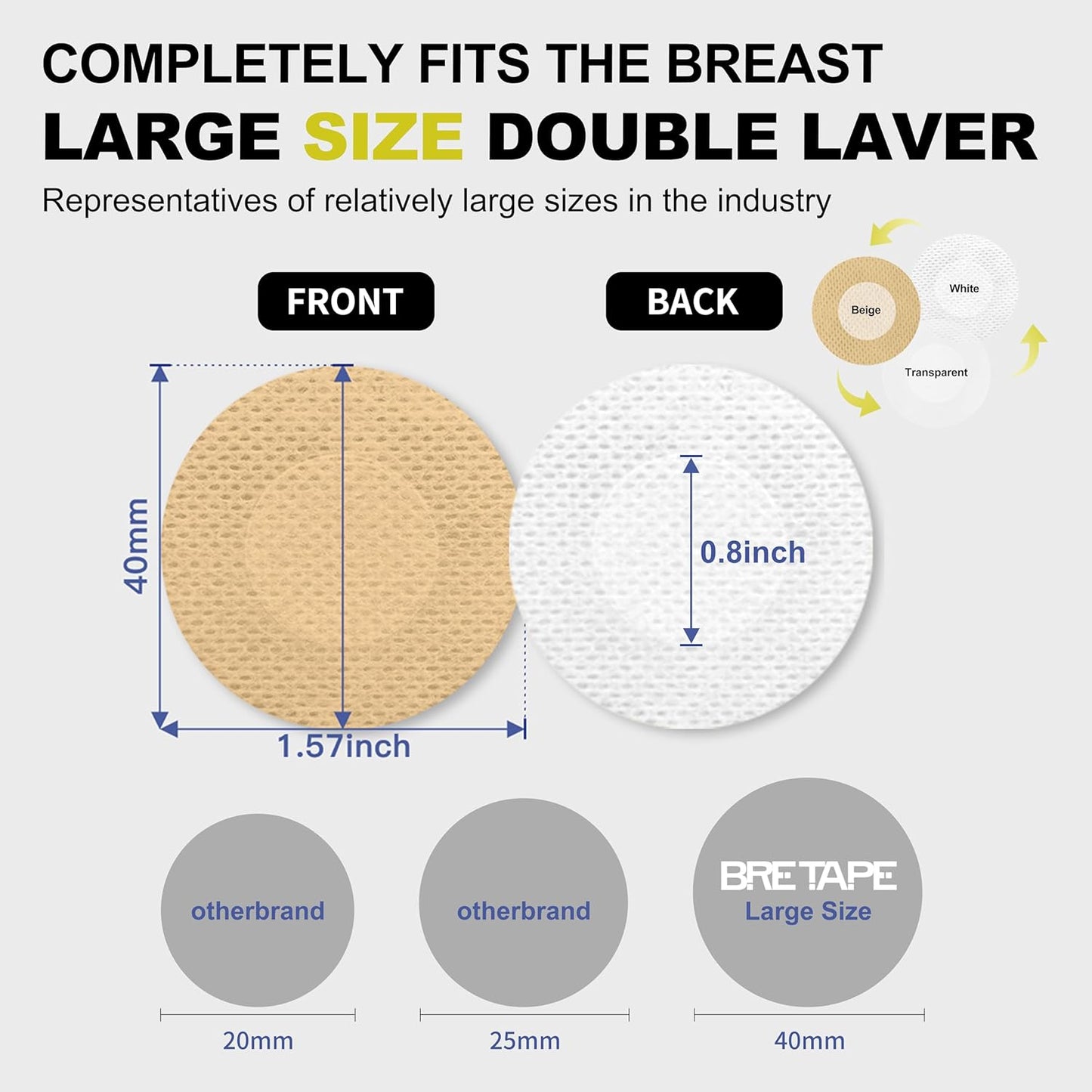 100Pcs (50 Pairs) Nipple Covers Men, No-Show Mens Nipple Guard Tape Anti-Chafing Nipple Covers for Men, for Running, Sports, and Daily Wear (Beige 25 Pairs + White 25 Pairs)