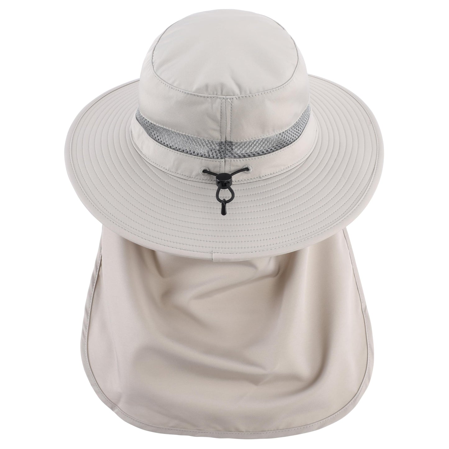 Connectyle Men's SPF 50+ Sun Hat with Neck Flap Summer Bucket Hats Outdoor Safari Hat for Fishing Hiking Gardening Light Grey