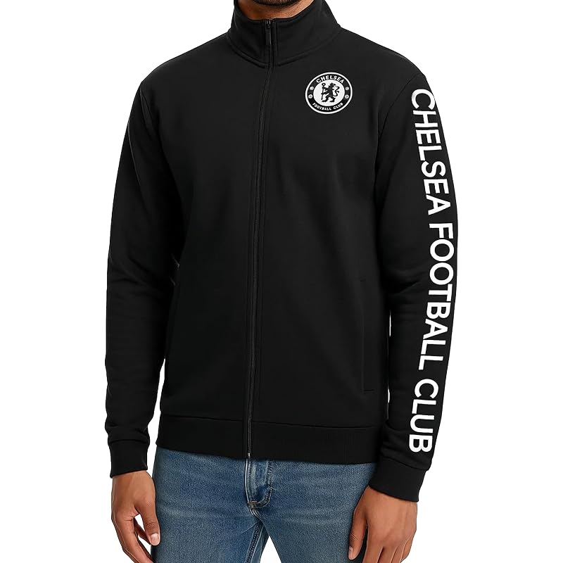 Chelsea FC Track Jacket - Officially Licensed Unisex - 78tj_black Large