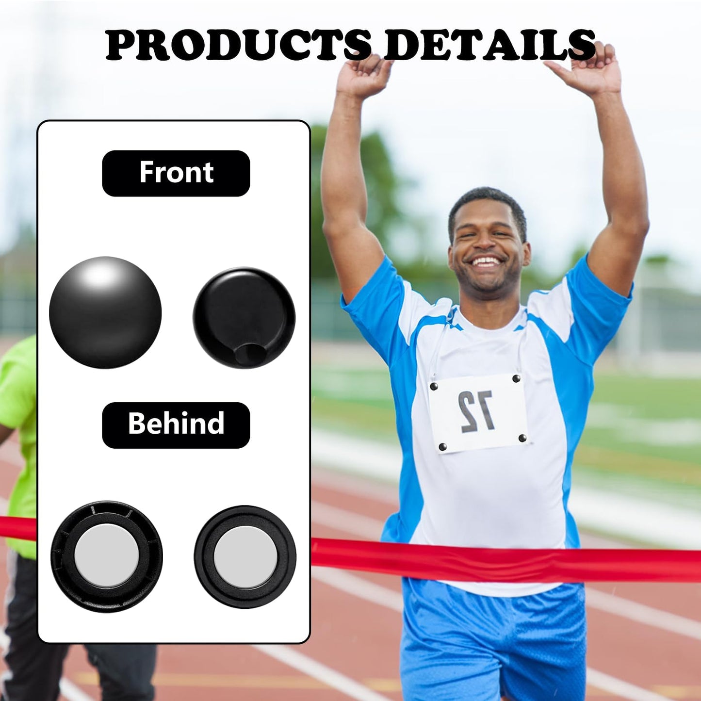 10Pcs Running Bib Clips Marathon Bib Clips for Runners Bib Fixing Fastener Clip Race Bib Clips Race Number Buckle Race Bib Magnets Bib Holders White Black, Bib Magnets for Runners Field Run Supplies