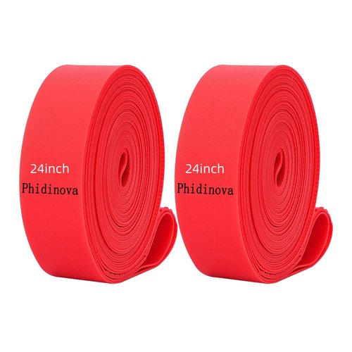 Phidinova Bicycle RimTape for Tire Inner Tube Protection Pad TPU Anti Puncture Rim Liner – Multiple Sizes for 24'' to 29'' and 700C Wheels (Red 24 inches 2 PCS)