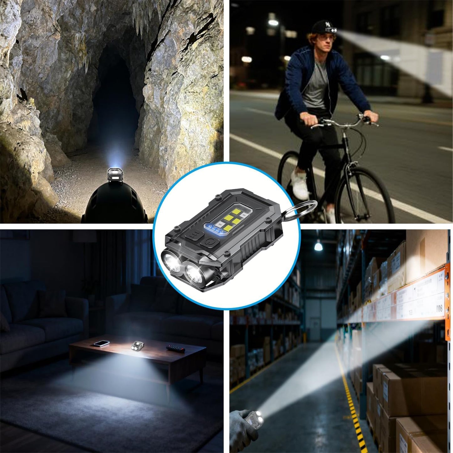 VOHIVI 2PACK EDC Keychain Flashlight - Super Bright Mini Keychain Light with Hat Clip, Magnetic Base, Rechargeable Small Pocket Flash Lights for Emergency,Outdoor Activities,Walking Dog