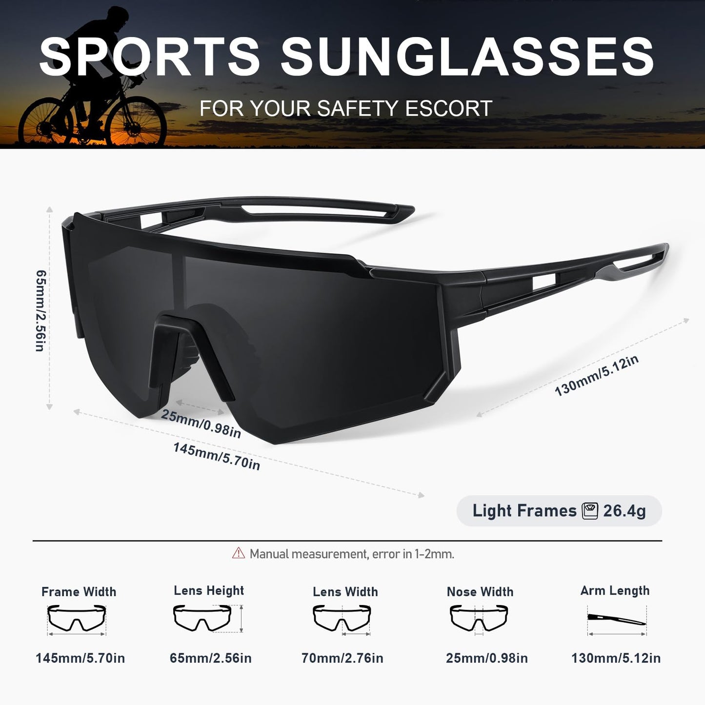 TURBOPEP Polarized Sports Sunglasses for Men and Women,Fishing Cycling Mountain Bike Baseball Sunglasses with UV Protection