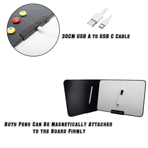 Double-Sided Electronic Coaching Board 15.5 Inch LCD Screen Basketball Tactical Coach Board with Stylus Pen, Dry Erase Pen and Eraser, Magnets for Training Teaching