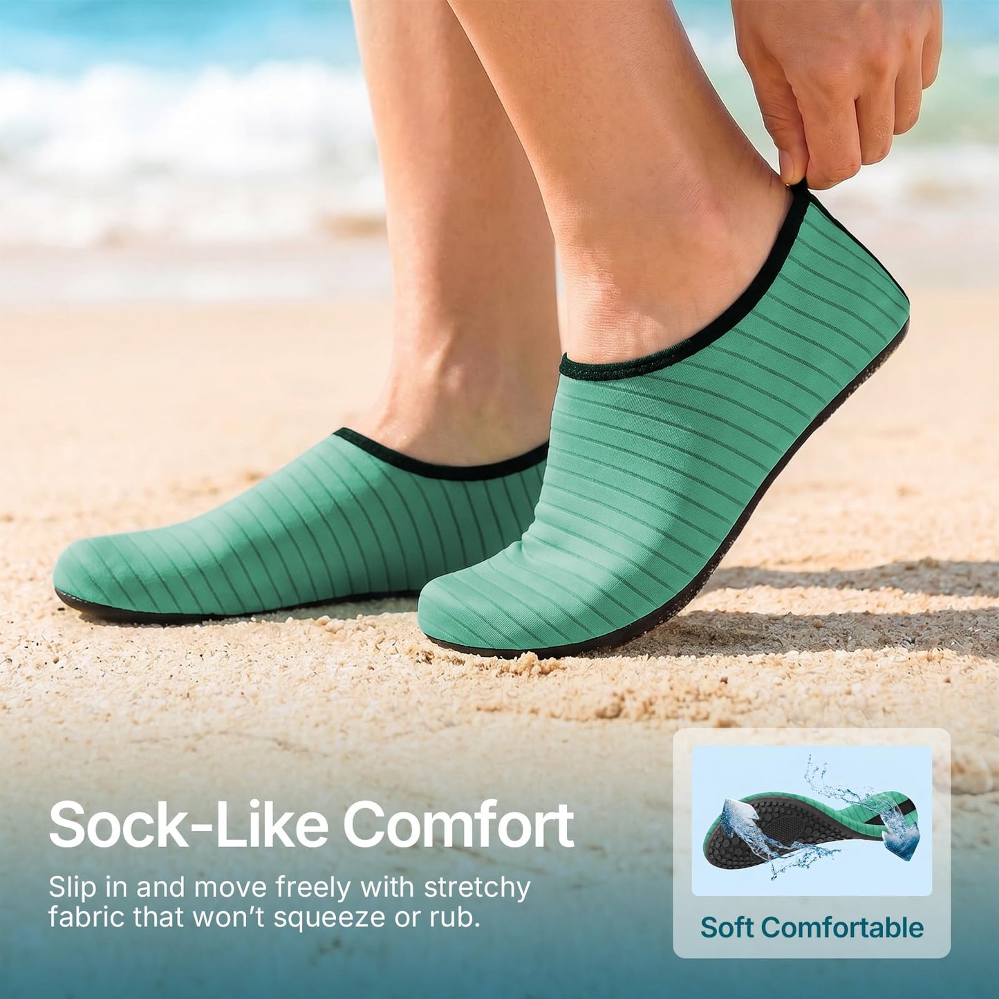 Water Shoes for Women Men Quick-Dry Aqua Socks Swim Beach Barefoot Yoga Exercise Wear Sport Accessories Pool Camping Must Haves Adult Youth Size 7-8Women/6-7Men