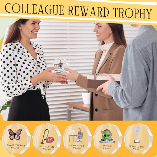 30 Pcs Funny Appreciation Awards Gifts Bulk Little Clear Acrylic Reward Medallions Funny Trophy Gifts for Employee Coworker Teacher Nurse Office Team(Employee)
