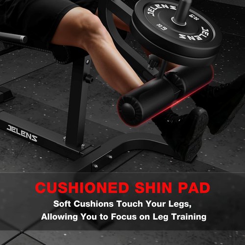 JELENS J10 Leg Extension and Curl Machine, 440LB Adjustable Leg Curl Machine for Home Gym, Seated Leg Extension and Lying Curl Machine for Lower Body Workouts (Black)