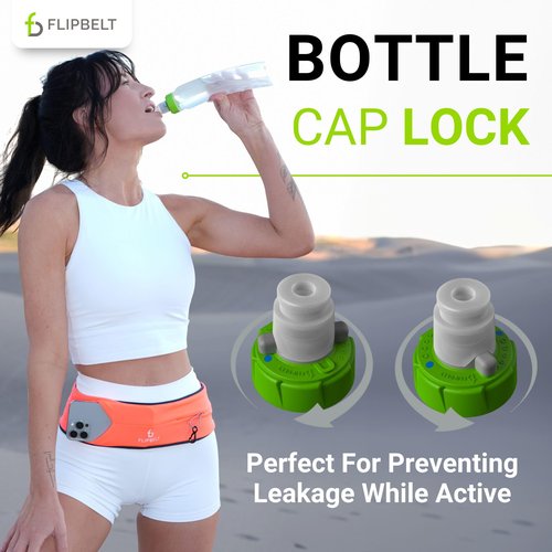 FlipBelt Arc Water Bottle Running Belt, Curved Hydration Running Bottle, 11 Fl. Oz, Green