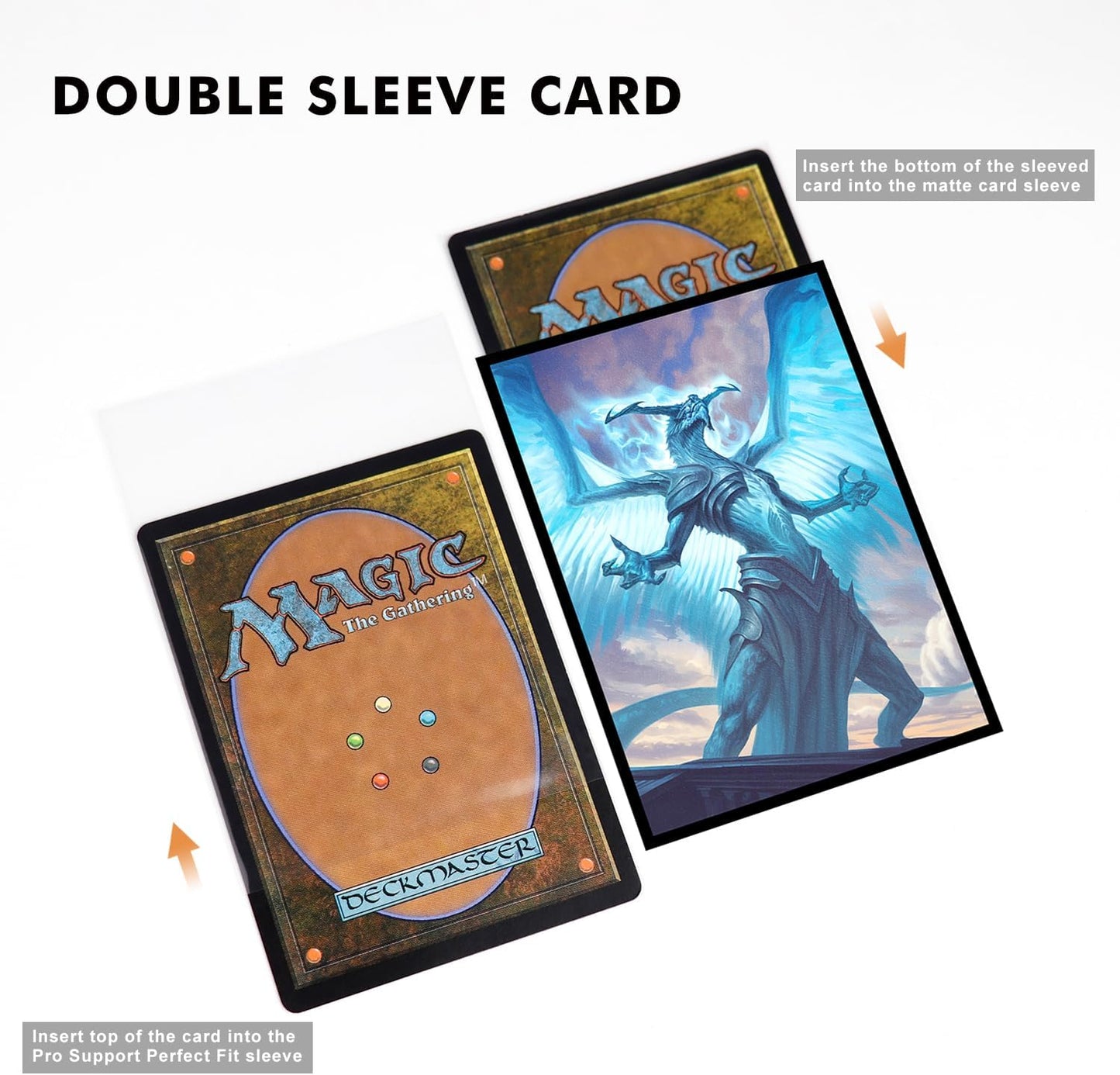 100 MTG Card Sleeves with 100 Inner Sleeves, Textured Back Art Sleeves, Fit Standard Size Cards - Tarkir Dragon