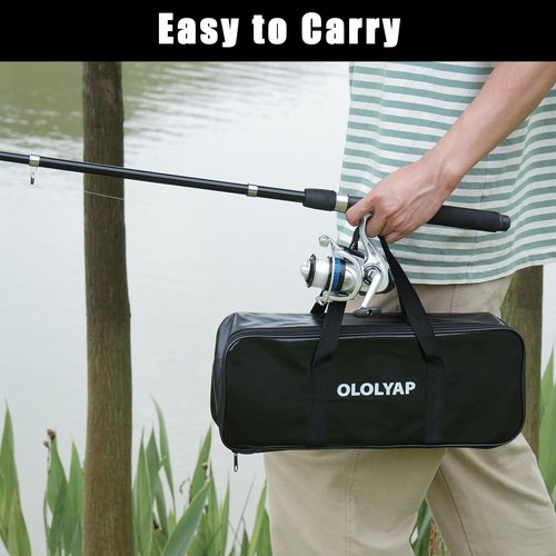 OLOLYAP Fishing Pole Combo Set 6.9ft 2PCS Telescopic Fishing Rod and Reel Combo with Fishing Pliers and Lip Gripper Collapsible Fishing Rod and Reel Kits for Bass
