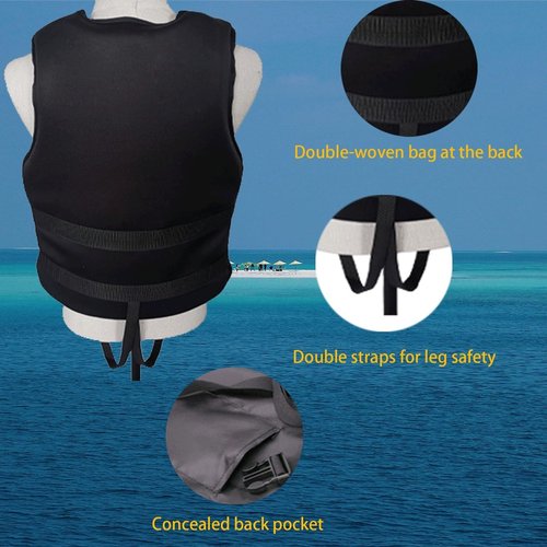 Heavy Duty Life Jacket for Adults, Neoprene Safety Vest with Quick-Release Buckles, for Kayaking, Rafting, Boating & Water Sports(Small)