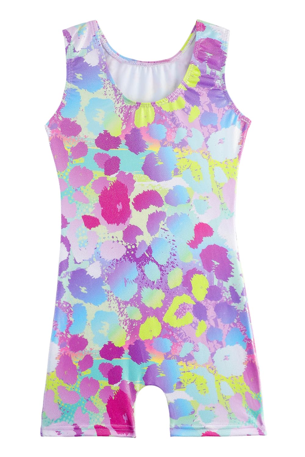 Alakuoti Toddler Leotard Gymnastics Shiny Colorful Rainbow Leopard Cheerwearing Outfits Rainbow Leopard 9-10 Years