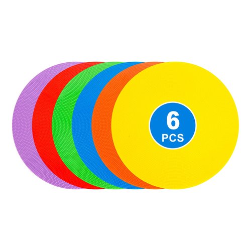 9 inch Spot Markers Flat Field Cones, Non Slip Rubber Agility Markers Flat Field Cones for Soccer Basketball Sports Speed Agility Training （6 pcs）