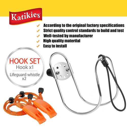 Stainless Steel Life Ring Buoys Holder and Safety Emergency Whistles Kit Horseshoe Bracket Plastic Mount Well